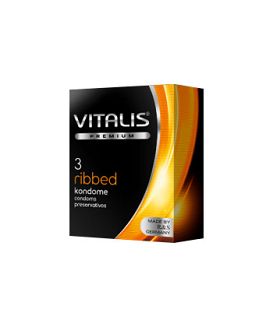 Презервативи Vitalis Ribbed оранжев 