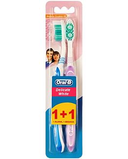 Четка за зъби Oral-b delicate избелваща 1+1