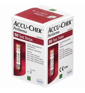 Глюкомер Accu-chek ленти перформа червен 50 бр.