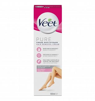 Депилатоар Veet Pure крем розов 100 мл.