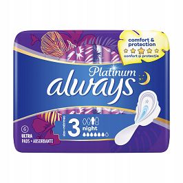 Дамски превръзки Always Platinum нощни 6 бр.