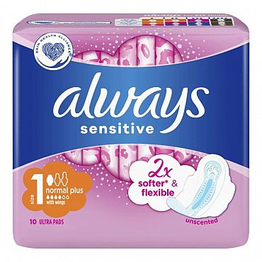 Дамски превръзки Always Sensitive normal 10 бр.