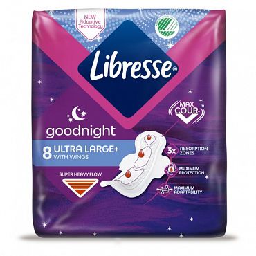 Дамски превръзки Libresse Ultra Large+good night 8 бр.