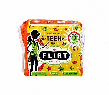 Дамски превръзки Flirt Teen light жълти 10 бр.