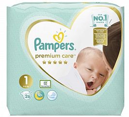 Пелени Pampers Premium care № 1 2-5 кг. 26 бр.