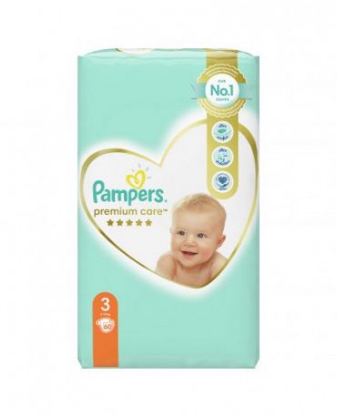 Пелени Pampers Premium care № 3 6-10 кг. 60 бр.