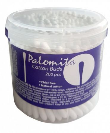 Клечки за уши Palomita кръгла кутия 200 бр.