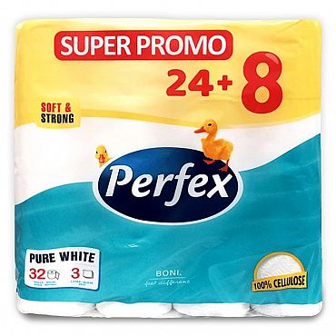 Тоалетна хартия Perfex 3-пластова 32 бр.