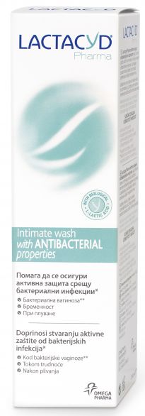 Сапун течен интимен Lactacyd Antibacterial 250 мл.