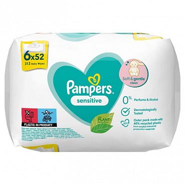 Мокри кърпи Pampers Sensitive 6x52 бр.