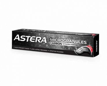 Паста за зъби Astera микрогранули Carbon 75 мл.